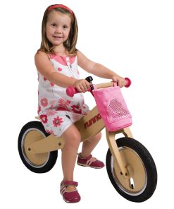 Alternative view of Bicicleta de equilíbrio de madeira aro 12 – Rosa